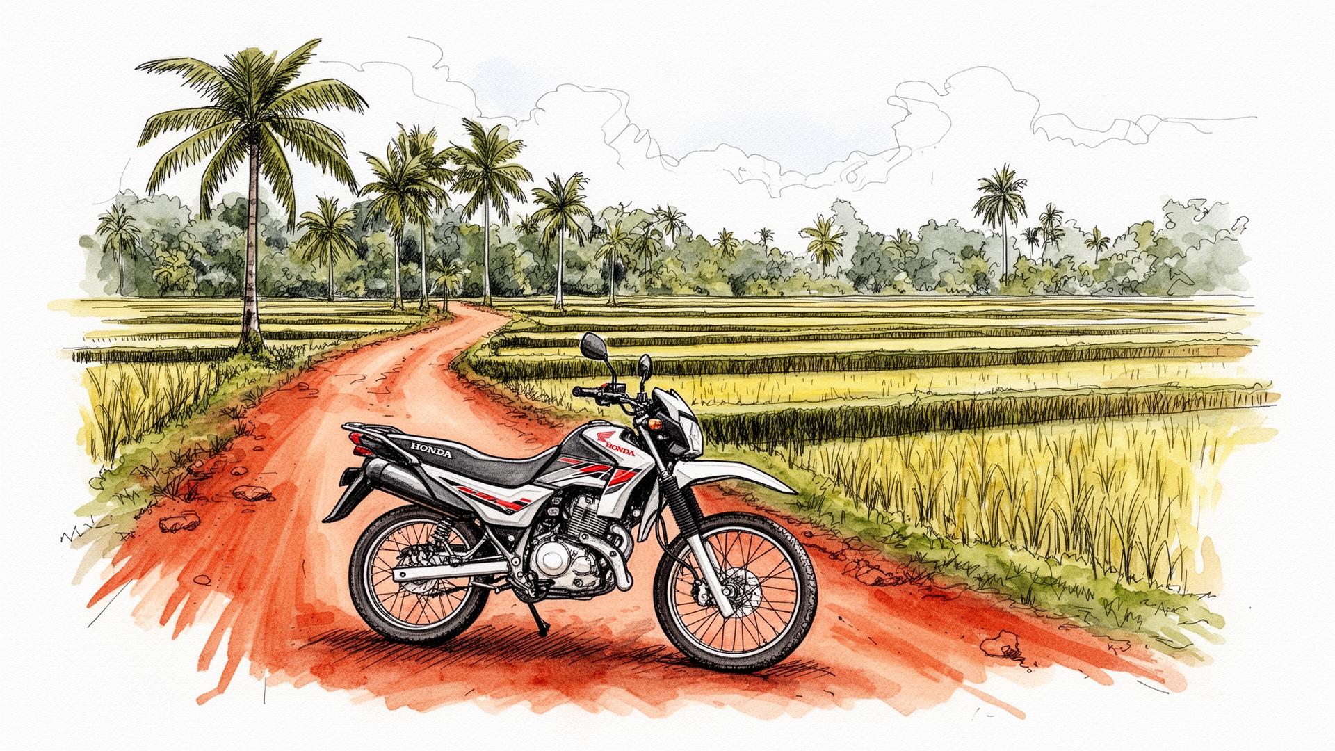 Sketch of a backroad scene across rural Bohol